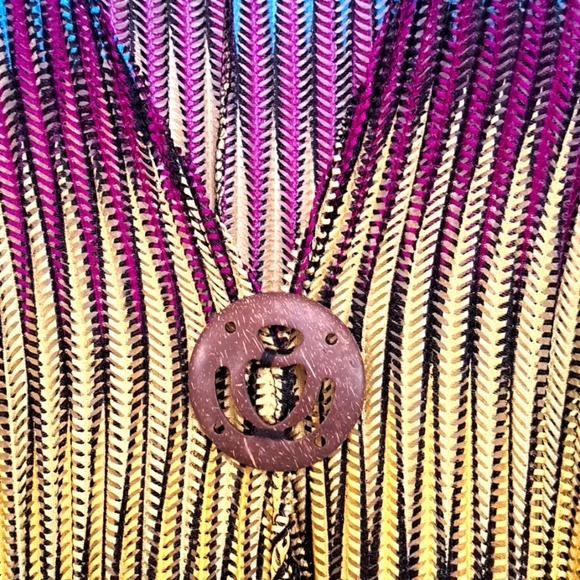 Yellow and Blue Swim Coverup for a Tropical Vibe Size M/L - Picture 3 of 5